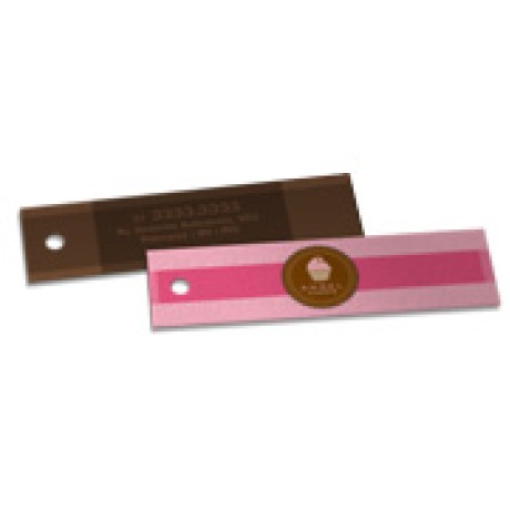 TAGS TAGS PADRAO FURO COUCHE 300G LAM FOSCA E HOTSTAMPING 91X25MM Colorido frente e verso - 1000 un.