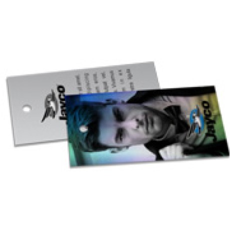 TAGS TAGS PADRAO FURO COUCHE 300G VERNIZ UV TOTAL FRENTE 91X51MM Colorido frente e preto e branco verso - 500 un.
